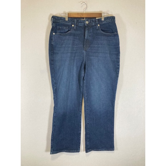 a new day Denim - Classic A New Day Women 14/32R Dark Indigo High Rise Straight‎ Leg Stretch Jeans